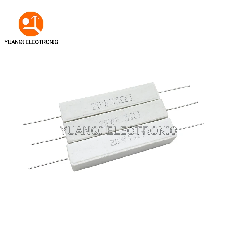 1 piece 20W 5% Cement Resistor Power Resistance 0.1R-10K 0.47 1 1.5 2.2 2.5 3 4.7 5.1 6 10 22 24 33 47 100 1.8K 2.2K 4.7K ohm