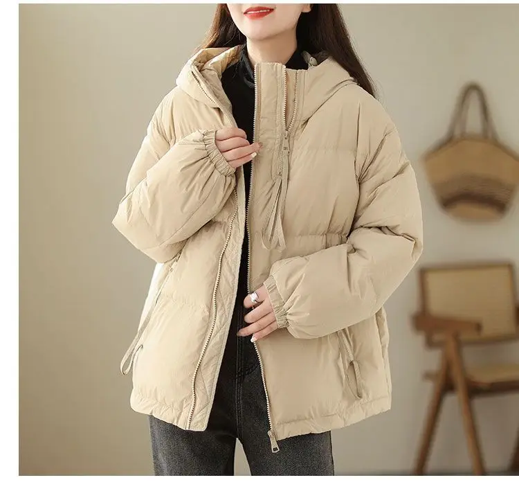 Down Cotton Jackets Women's Short Coat 2023 New Korean Loose Oversized Thick Jacket Fashion Hooded Popular Cotton Jacket Winter
