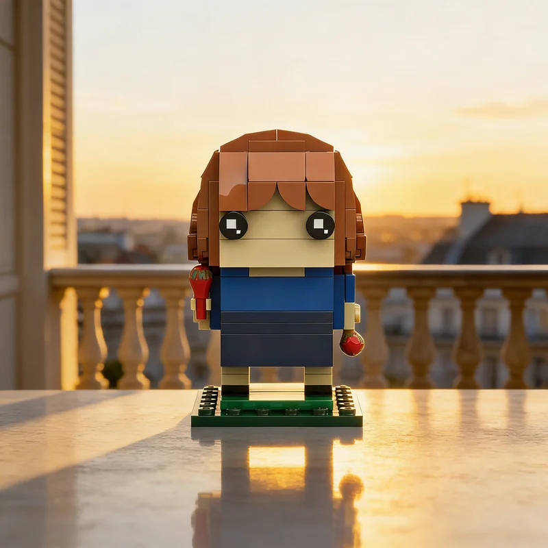 115 pièces MOC Helly R Severance BrickHeadz Style Modèle de construction en blocs de construction Assemblage DIY Jouets Cadeau de Noël créatif