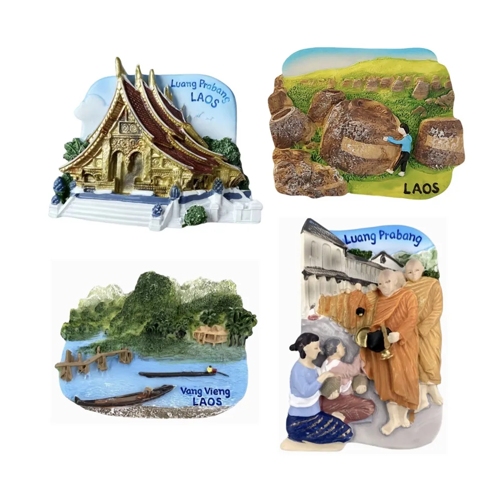 Asien Laos Zoll und Kultur 3d Kühlschrank Magnete Kühlschrank magnetische touristische Souvenir Dekoration Artikel Handwerk Geschenke