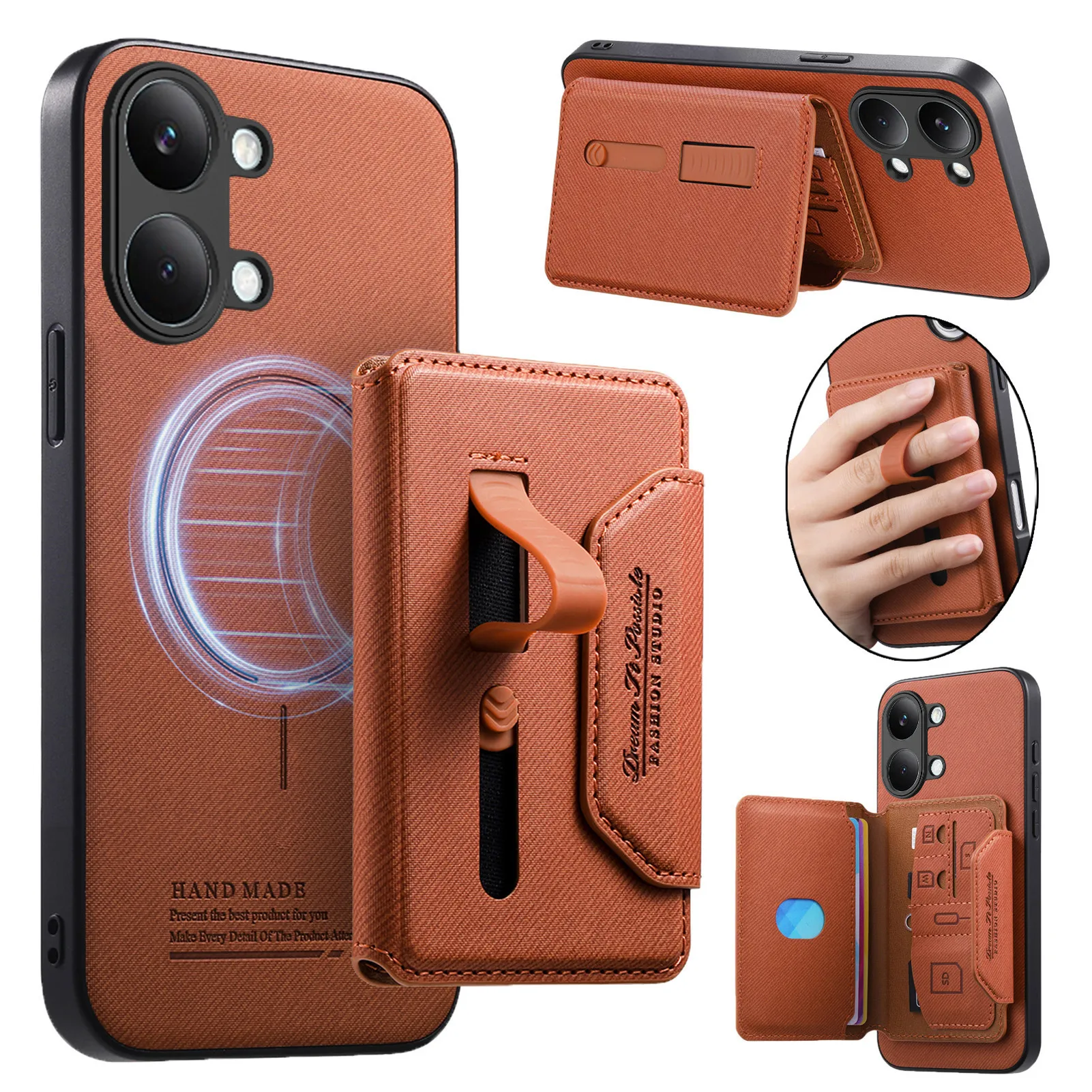 Luxuriöse Leder-Handyhülle für Poco X8 X7 Pro 2-in-1 Abnehmbare Magnetische Magsafe-Kompatible Brieftasche mit Kartenfach für Xiaomi Poco X8 Pro Max Cover
