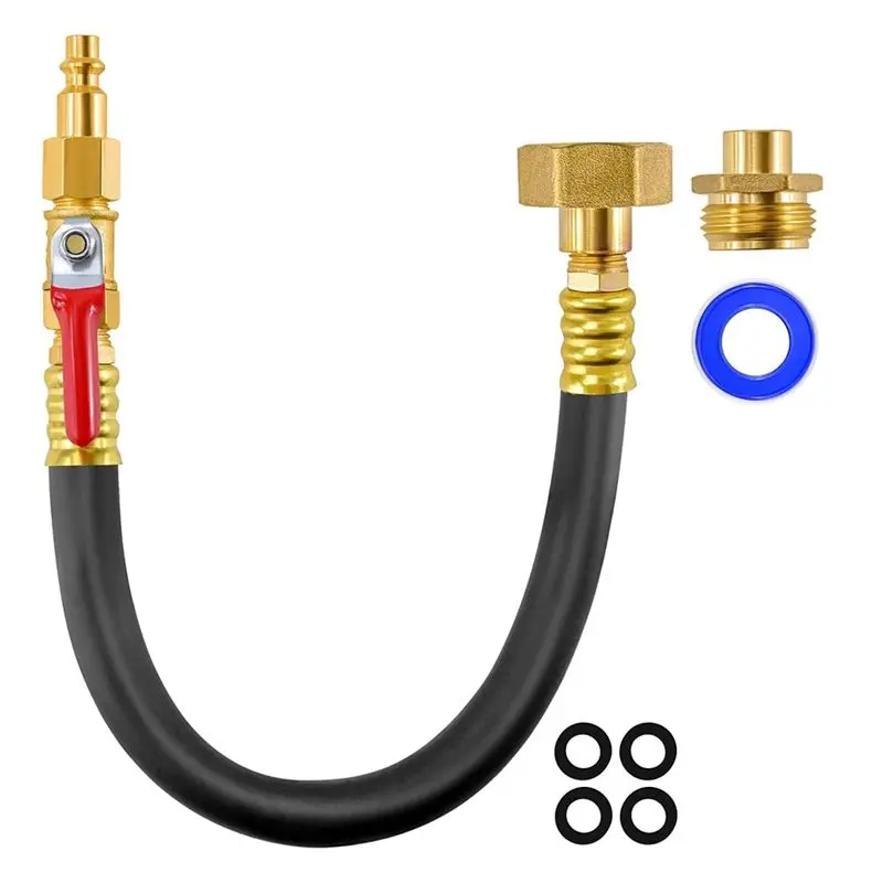 RV Winterizing Kit, RV Water Blowout,Air Compressor Quick Connect Plug To 3/4Inch Hose Blowout Adapter With Valve-A54R