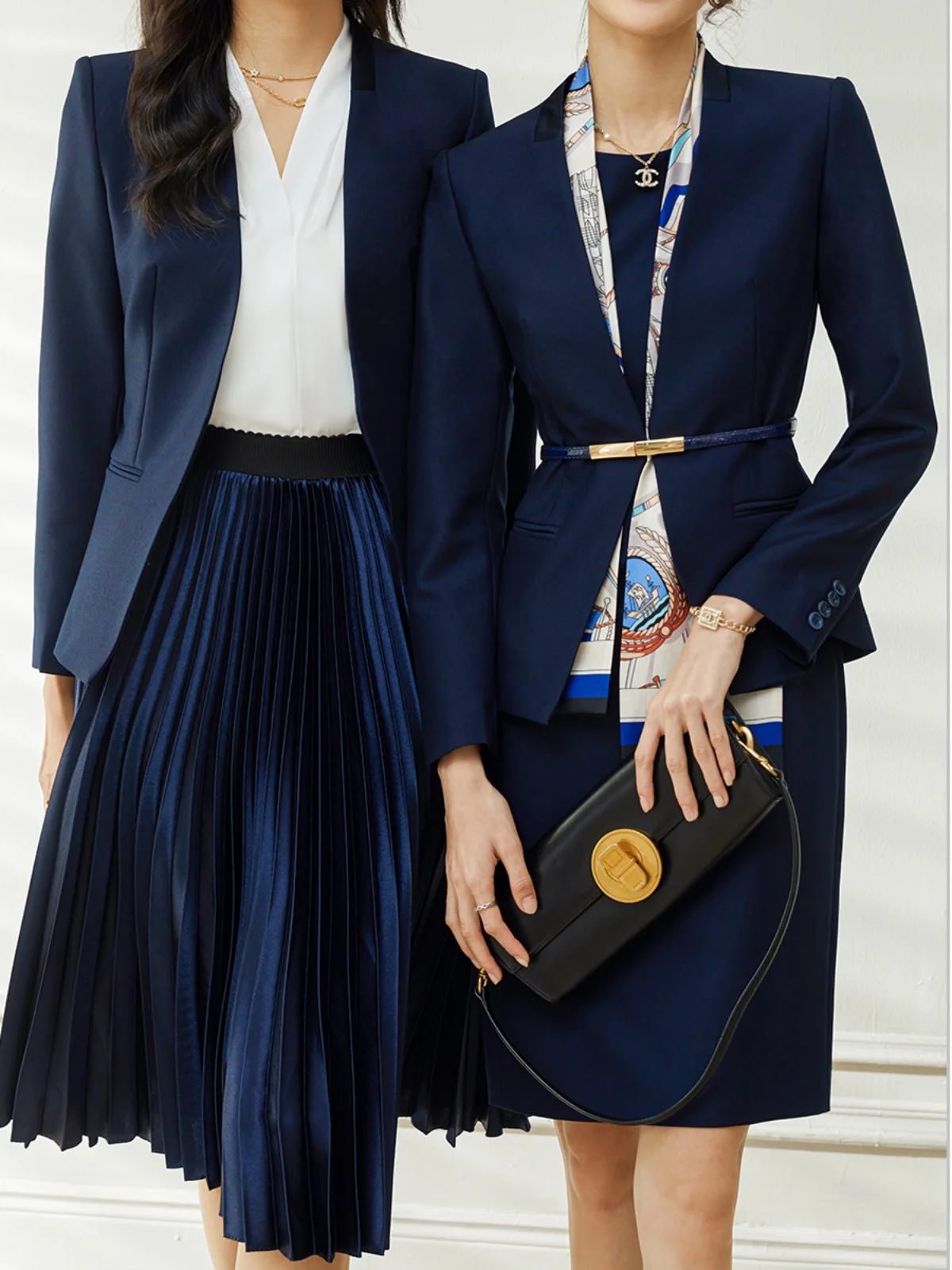 

Ele Long Sve Women's Suit Set Simple Commute Sle Faionable Spring Autumn Workwear Polyester Fiber