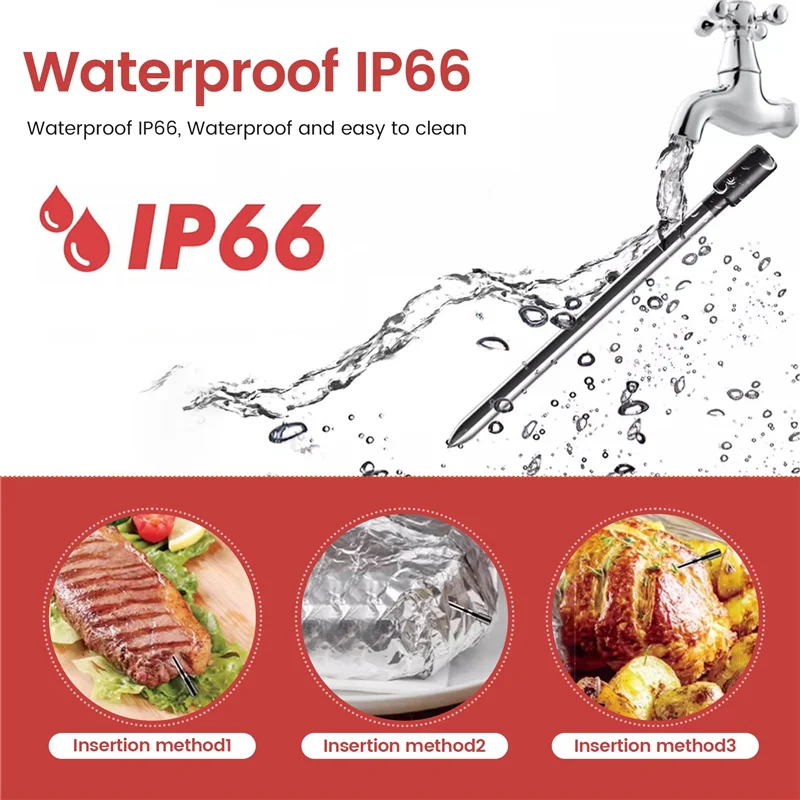 BUENO-termómetro inalámbrico para alimentos, carne, filete, Digital, Bluetooth, accesorios para barbacoa, cocina, horno, parrilla, barbacoa, termómetros inteligentes