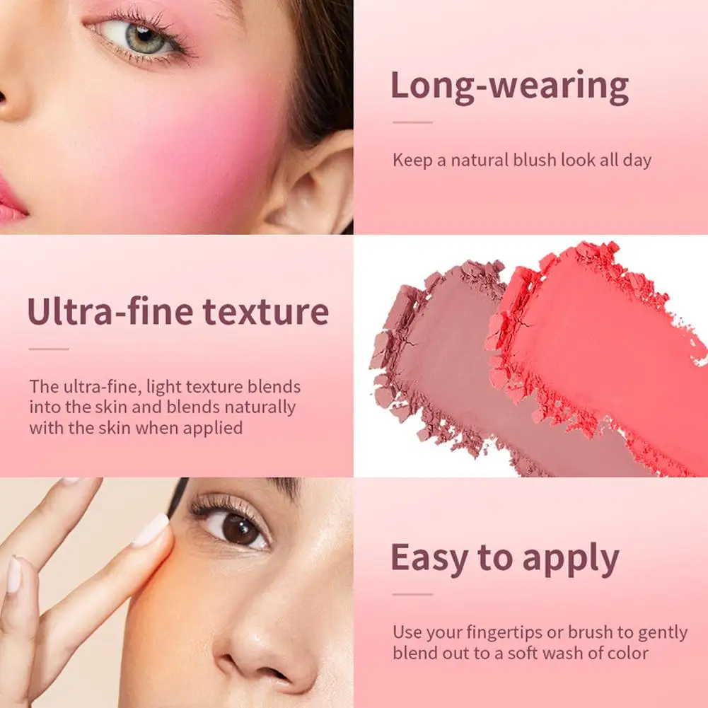 Matte Embossed Rosy Blusher High Pigmented Face Contouring Makeup_voghion.com