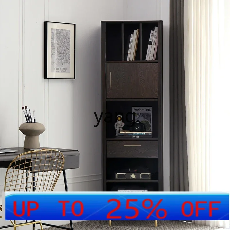 

Lmm retro solid wood bookcase bookshelf floor-to-ceiling living room shelf locker