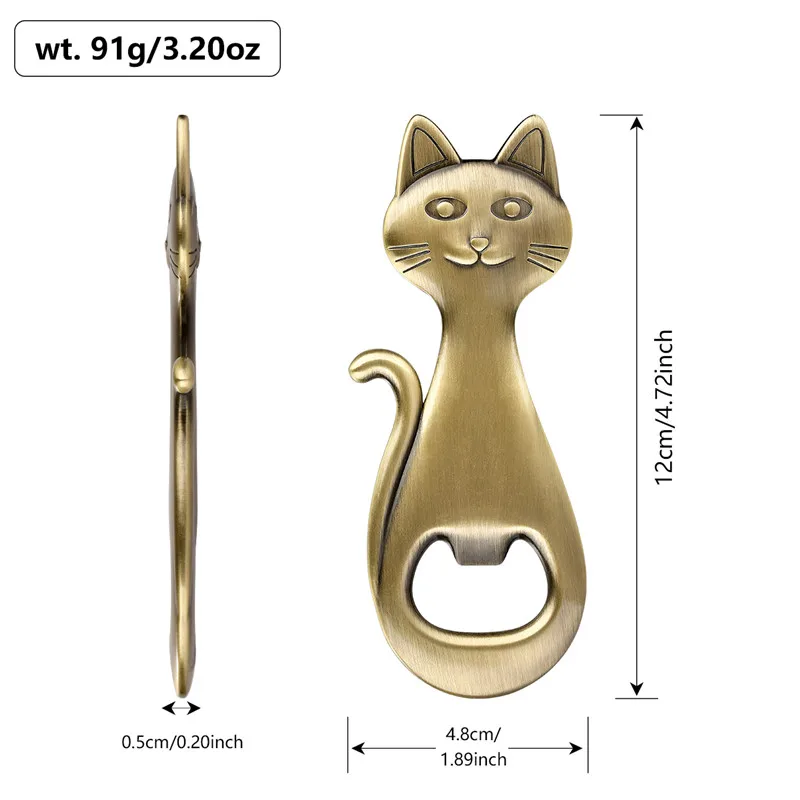 Прекрасная открывалка для бутылок в форме кошки, металлические открывалки для пива, инструмент для открытия для вечеринки, клуба, уникальный штопор с животными, свадебный подарочный набор