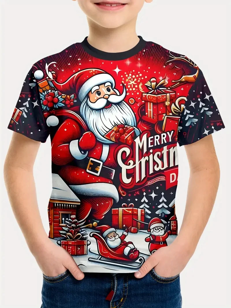 

Мужская футболка больших размеров с короткими рукавами и 3D принтом Рождественской Керол, свободная и повседневная, мягкая, удобная и дышащая, для занятий спортом на открытом воздухе