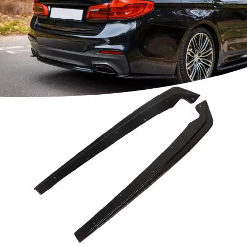 1 Pair Glossy Balck Rear Bumper Side Splitters Flaps Corner Guard Protector ABS for BMW 5 Series G30 G31 G38 M Sport 2017-2025
