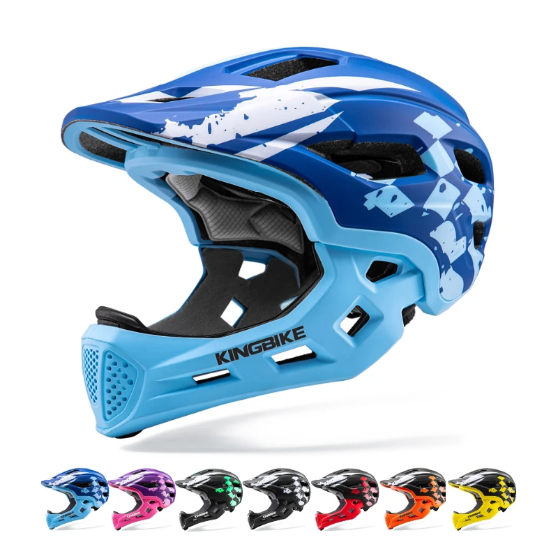 

Kids Bike Helmet Full Face KINGBIKE EPS Adjustable Straps Ventilation Design Safety Certified Multi-Color Options