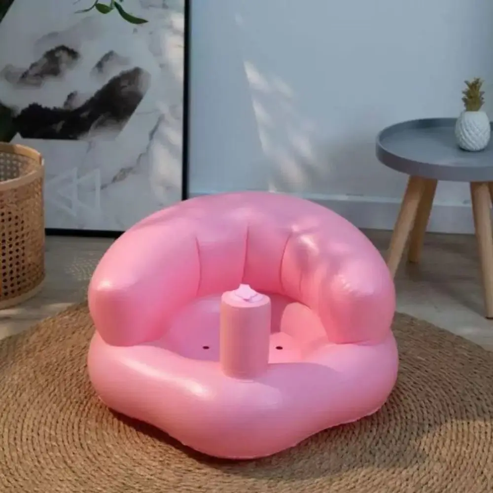 أريكة أطفال بلون سادة من Ins Style قابلة للطي مدمجة في مضخة هواء أريكة قابلة للنفخ مقعد كرسي أطفال منزلي خارجي للأطفال الصغار #1