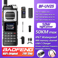 BAOFENG UV-25 10W Tactical Walkie Talkie Wireless Copy Frequency Type-C Profesional Two Way Ham Radio HF Transceiver NEW Upgrade