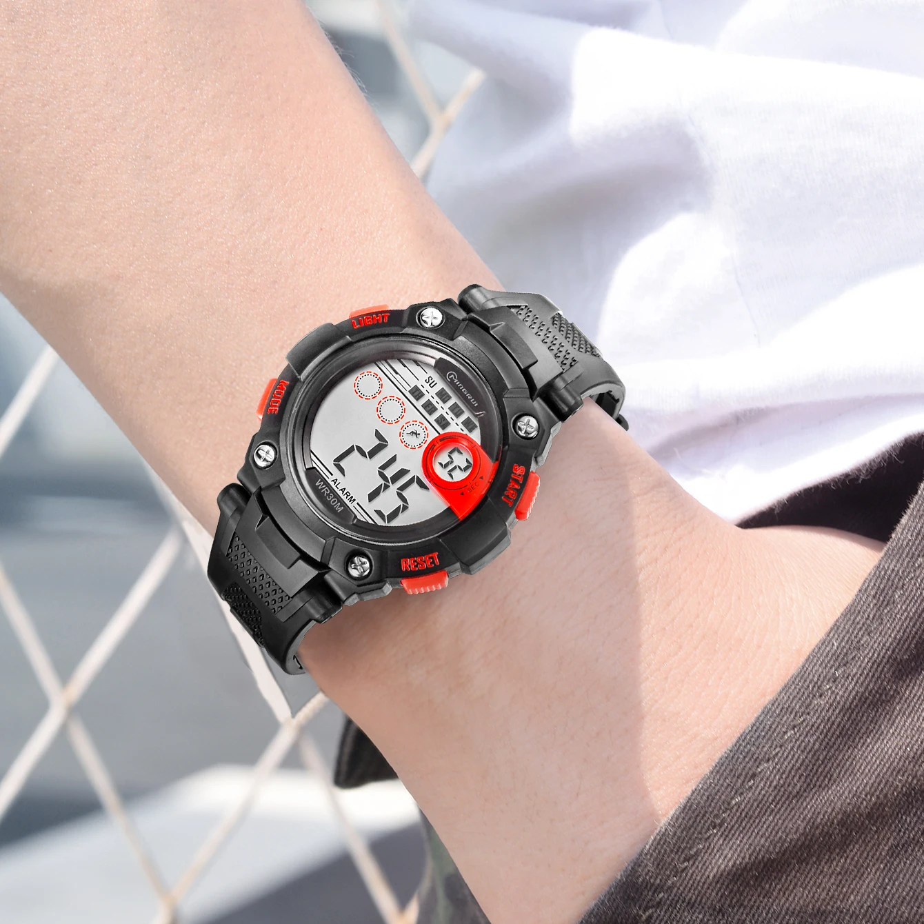 UTHAI CE148 New student electronic watch, junior high school boys' watch, waterproof and anti drop sports luminous watch