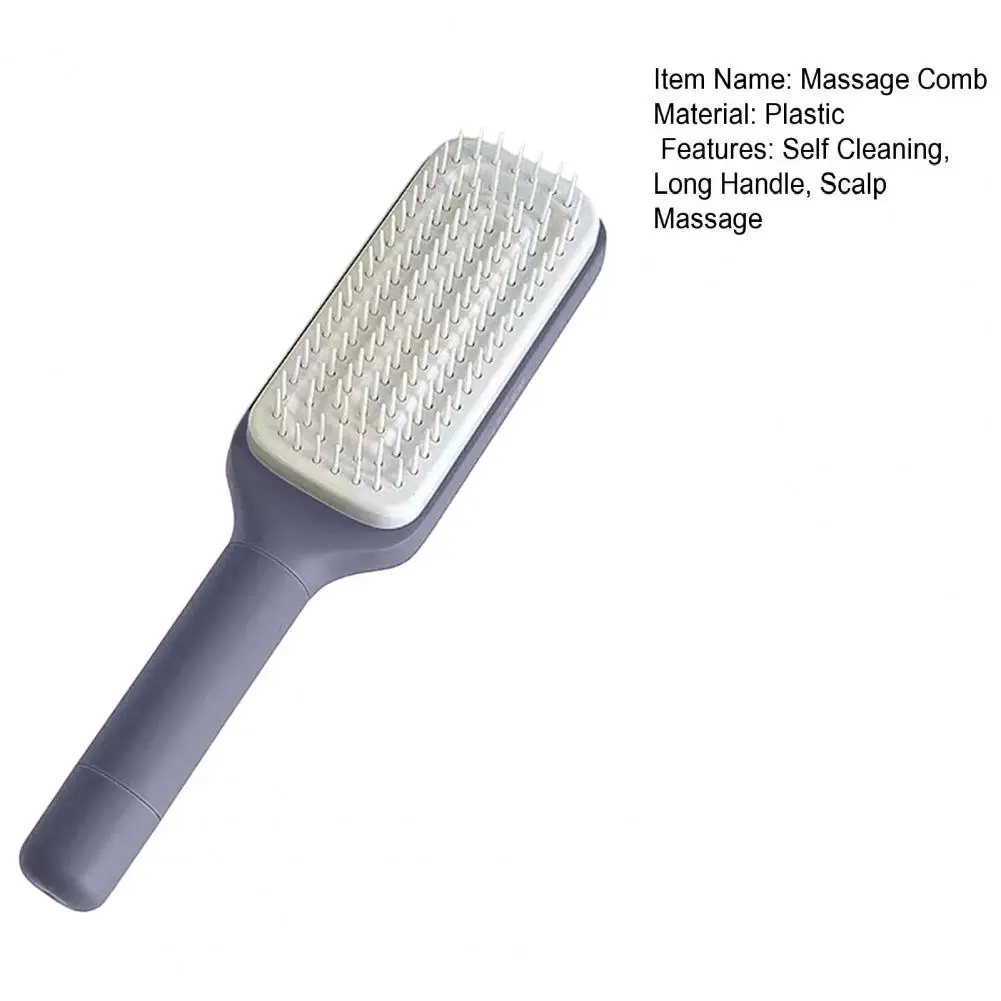 25 ซม.ขนาดใหญ่หวีนวด One-Key Self ทําความสะอาดแปรงผม Anti-Static Scalp นวดผมหวี Hairdressing Retractable หวีบ้าน