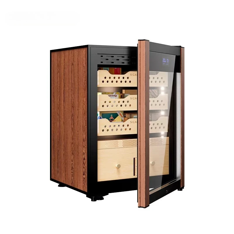 

137L hold 1000 mini electric refrigerated cigar cooler humidor 5.0-22 ℃ thermoelectric luxury cedar wood cigar cabinet
