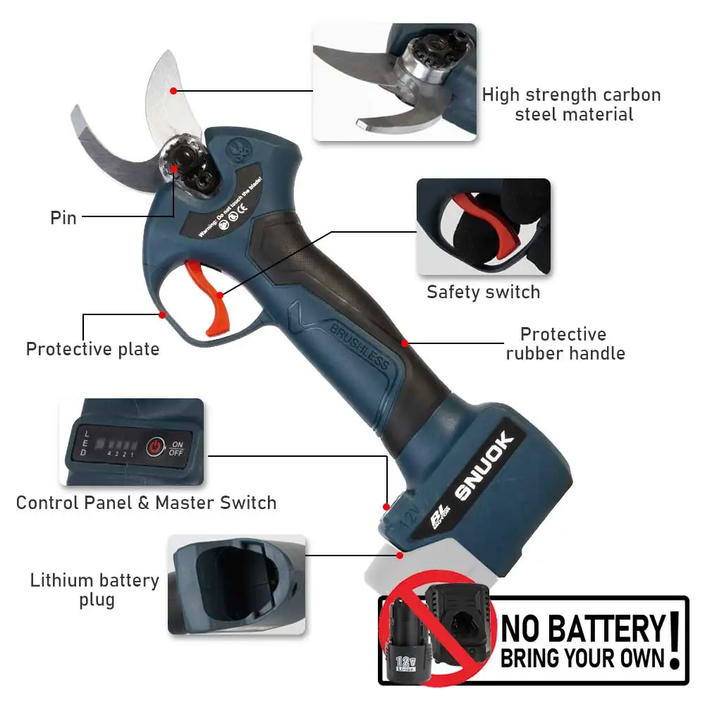 مقص تشذيب آلة عارية بدون فرش من SNUOK يمكنك صنعه بنفسك لتقوم بها بنفسك تشذيب الحدائق الخارجية بونساي تشذيب أشجار الفاكهة لبطارية ليثيوم Bosch12V #5