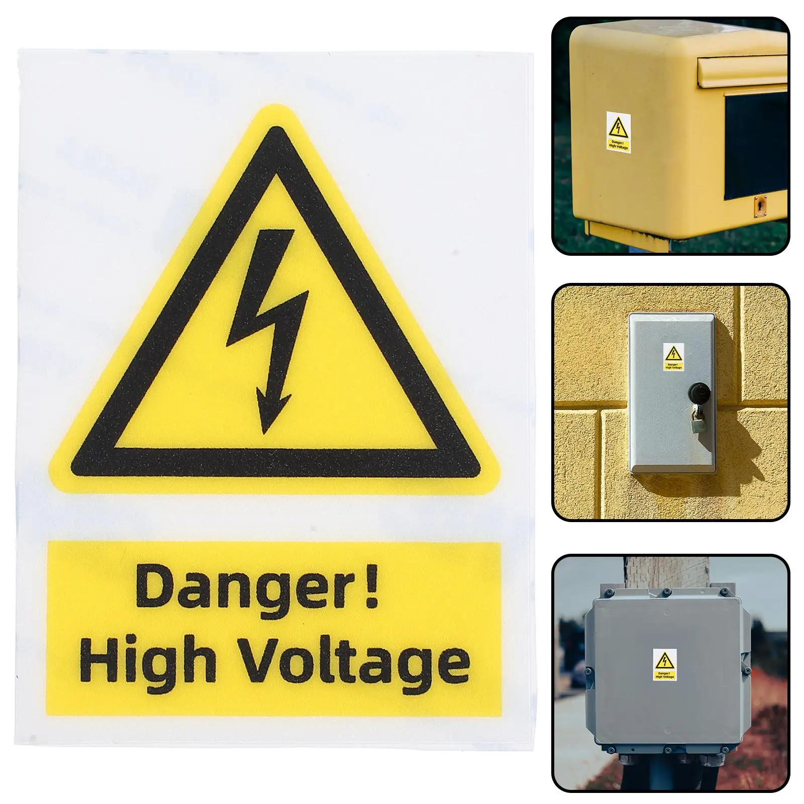 High Voltage Sticker Safety Warning Labels Electric Fence Panel Reflective Signs Durability Waterproof Strong Adhesive