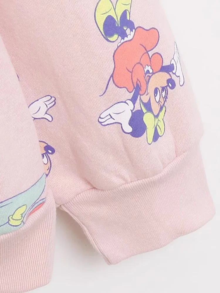 Disney Sweatshirt Alice in Wonderland Dumbo Mickey Minnie Mouse Pinocchio Print Women Pullover Long Sleeve Jumper Fleece Tee Top