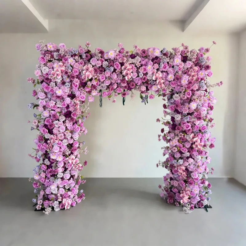 

Индивидуальный размер, гигантская романтическая квадратная арка, искусственные шелковые розы, цветы для свадебного украшения фона