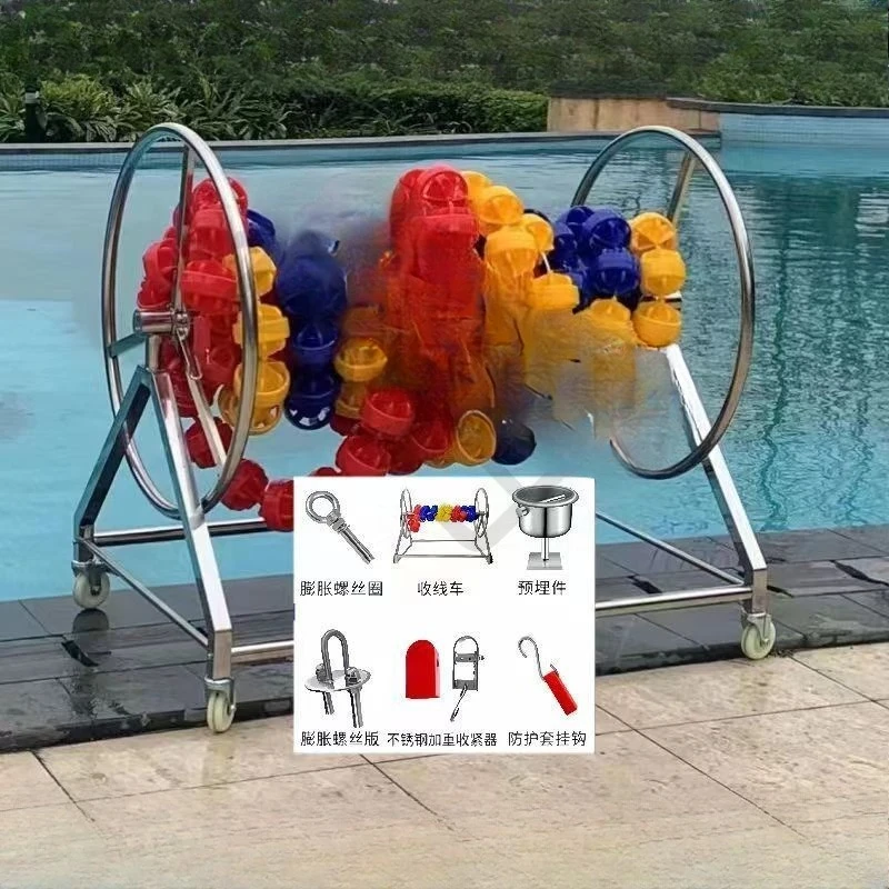 Swimming pool lane line take-up car Swimming pool lane line Swimming pool waterline Swimming