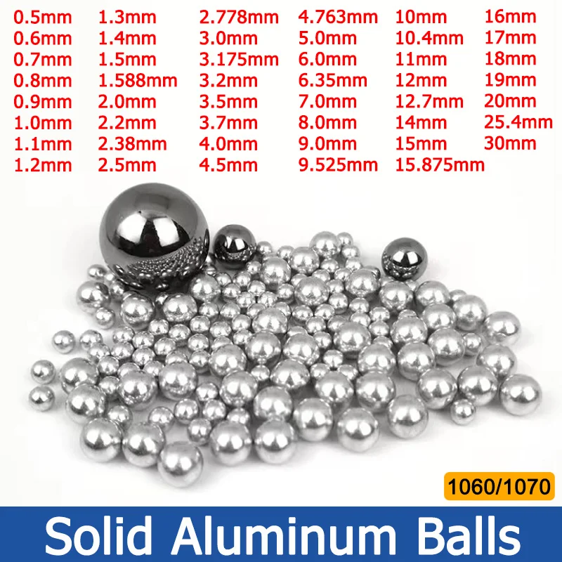 

1-10000pcs Precision Aluminum Balls 0.5/0.6/0.7/0.8/0.9/1/1.5/2/3/4/6/8-30mm Solid Smooth Aluminum Ball Spherical Aluminum Bead