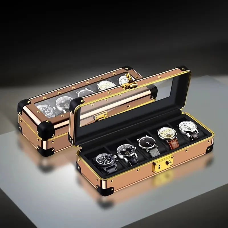 Metal Watch Box Storage Watch Display  Mechanical Watch Jewelry Bracelet Organizer