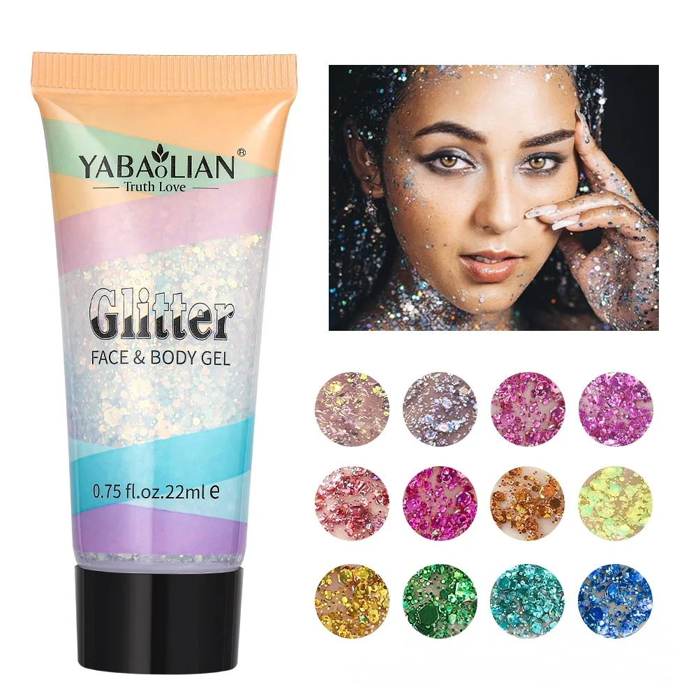 Mermaid Sequin Body Glitter Gel - Long-Lasting Shine for Carnival, Parties, Festival and Stage Performance - Great for Girls