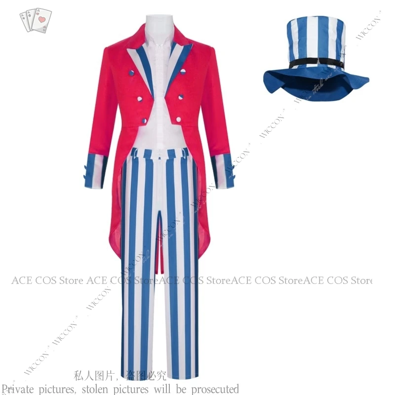 Anime Daily Outfit Uncle Cosplay Costume Man Sam Side Story Halloween Horror Man Woman Shirt + Coat + Pants + Hat Party Suit