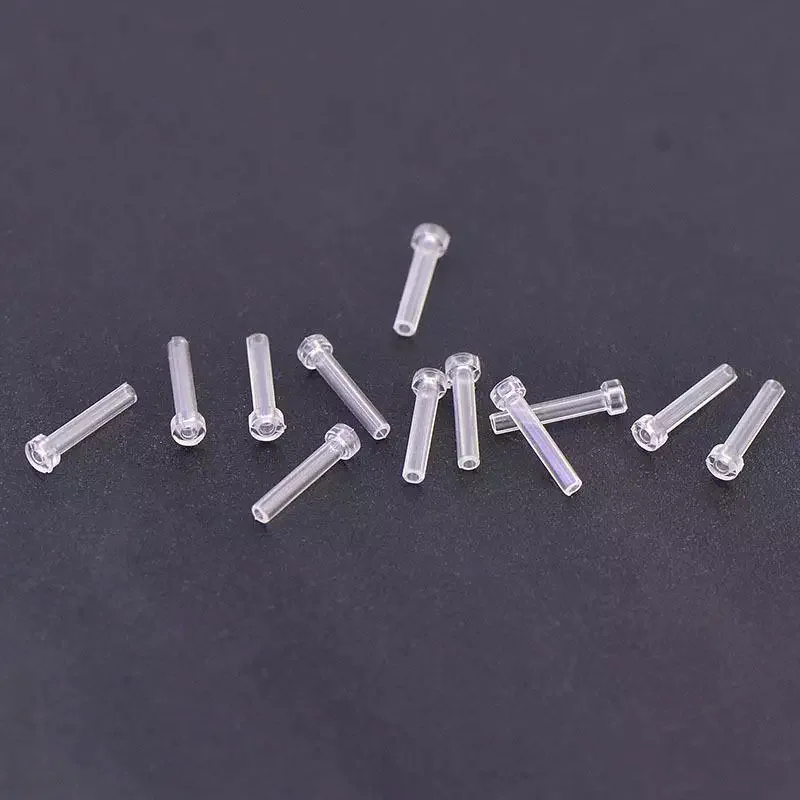 10pcs Per Lot Prevent Allergy Resin Transparent Ear Cannula Earring Sleeve For DIY Ear Jewelry Accessories