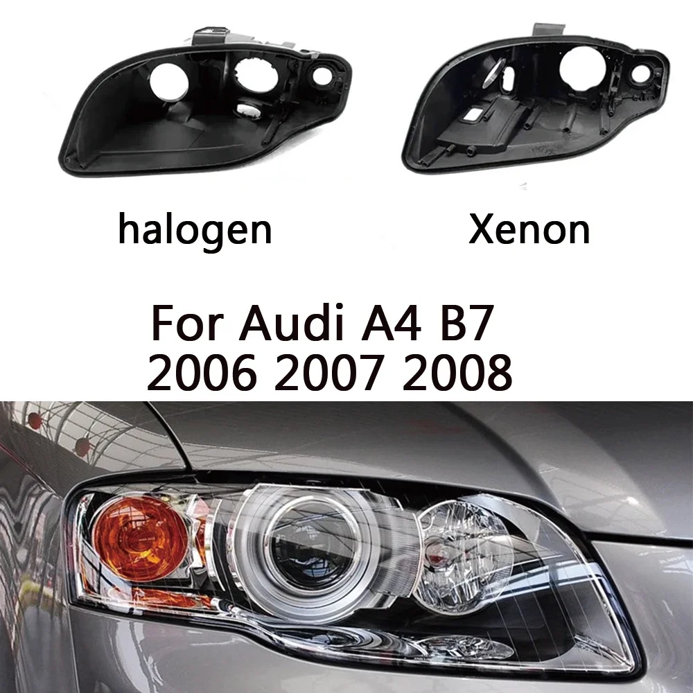 

HTTCY Front Headlight Base Cover For Audi A4 B7 2006 2007 2008 Head Light Back Lid Head Lamp Rear Shell Headlight Cover