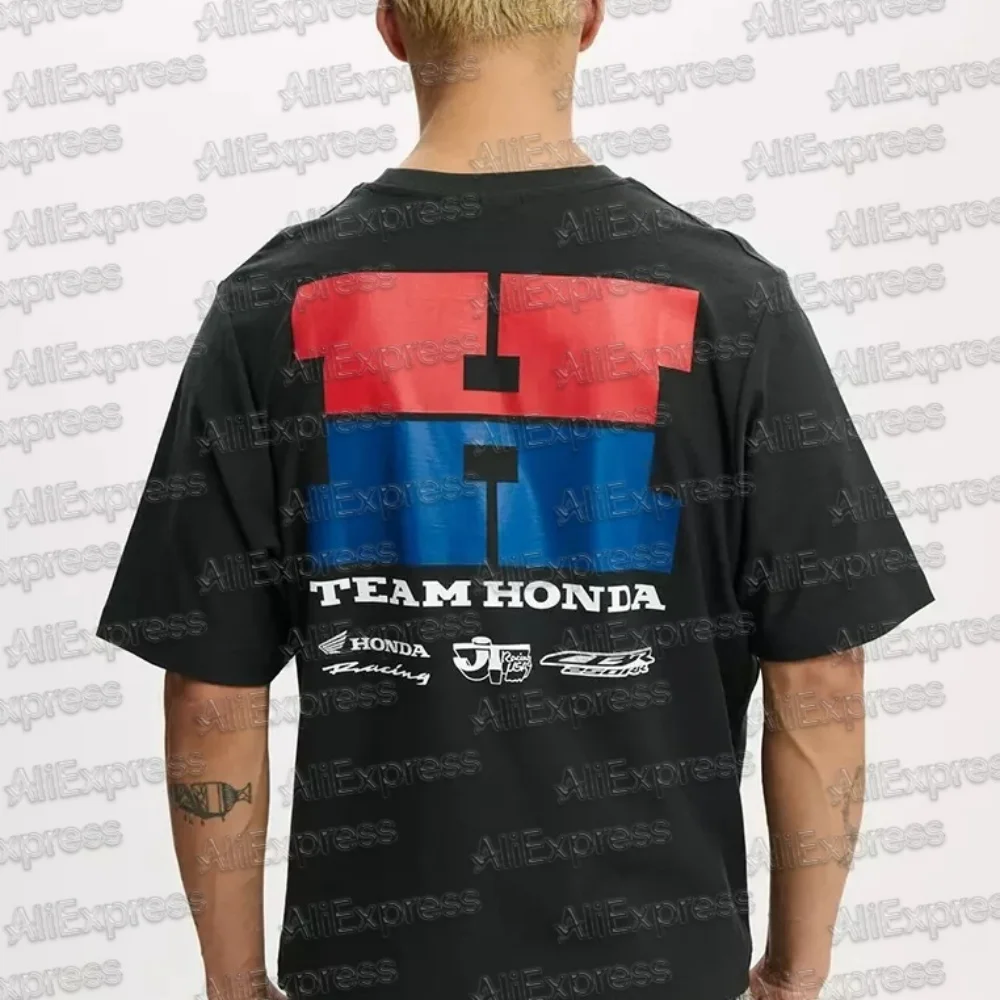 

2025 Honda Men's and Women's T-shirt Summer Motorcycle Modified Riding Off-road Leisure Street Racing Breathable Short Sleeve