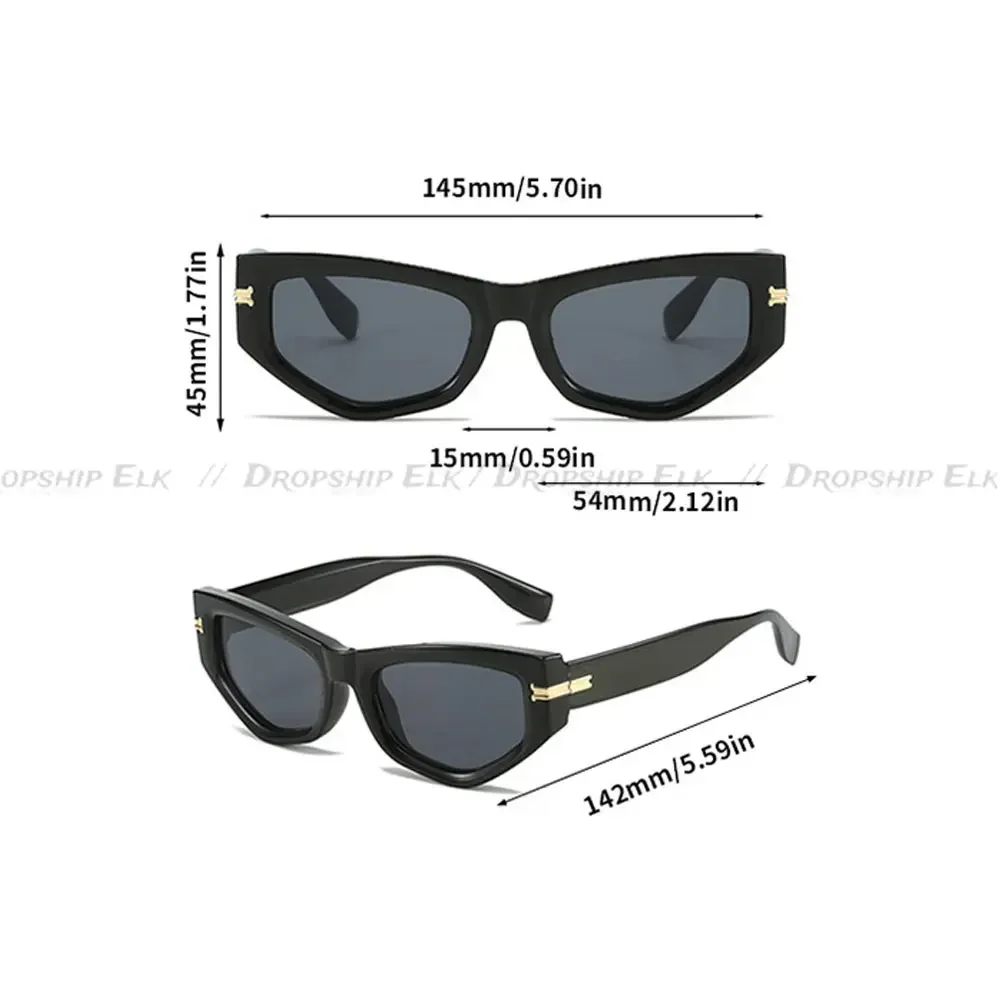 نظارات شمسية كلاسيكية لعين القط للرجال والنساء ، نظارات متدرجة غير منتظمة ، ظلال علامة تجارية فاخرة ، نظارات شمسية مصممة ، موضة جديدة