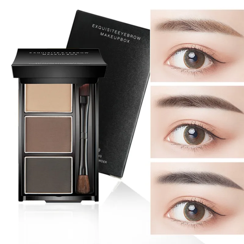 3 Colors Eyebrow Powder Waterproof Lasting Non-smudge Natrual Eyebrow Tint Makeup Palette Eye Brow Enhancers Pigment Cosmetic