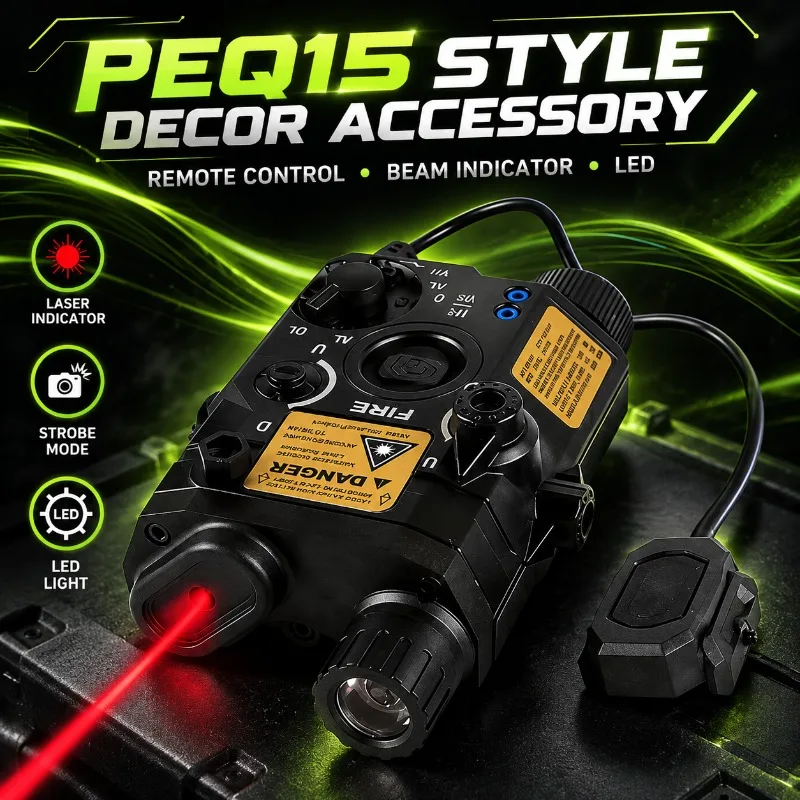 PEQ15‑Shape Alloy Hobby Ornament Kit, Dual‑Light Module of Flashlight & Beam Indicator with Wired Remote Switch