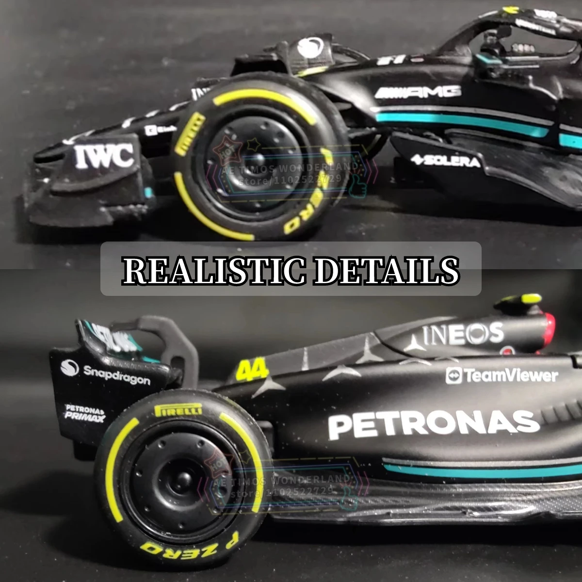 Bburago 1:43 F1 2023 Mercedes AMG W14 Replica Car Model Hamilton Russell Signature Showcase Formula 1 Miniature Figure Gift Toy