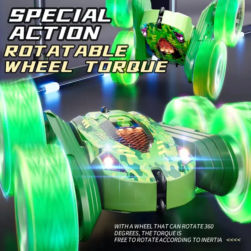 Mobil Stunt RC Mobil Remote Control 2.4G Flip Dua Sisi 360 °   Hadiah Anak-anak Mobil Drift Off-Road RC Rotasi untuk Mainan Anak-anak Dewasa