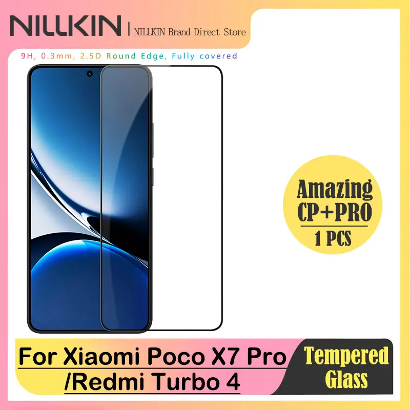 

Nillkin Screen Tempered Glass Protector For Redmi Turbo 4/Xiaomi Poco X7 Pro Full Coverage Anti Explosion 0.33mm Ultra-Thin Film