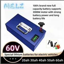 Brand new 60V20Ah25Ah30Ah 100% full capacity 18650 lithium battery pack 250-2000W large capacity+67.2V 2A charger