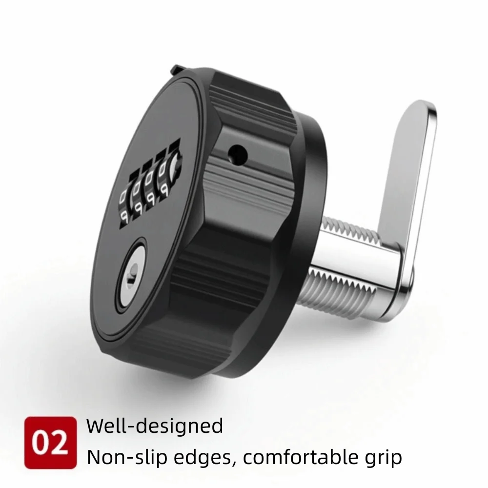 4-Digit Combination Cabinet Password Lock Round Padlock Weatherproof Combination Cabinet Lock Reset Function Household Hardware