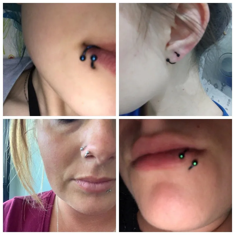 1Pair Gauge 16G Ball Spike Surgical Steel Double Spiral Twister Barbell Earring Ear Cartilage Rings Eyebrow  Piercing Jewelry
