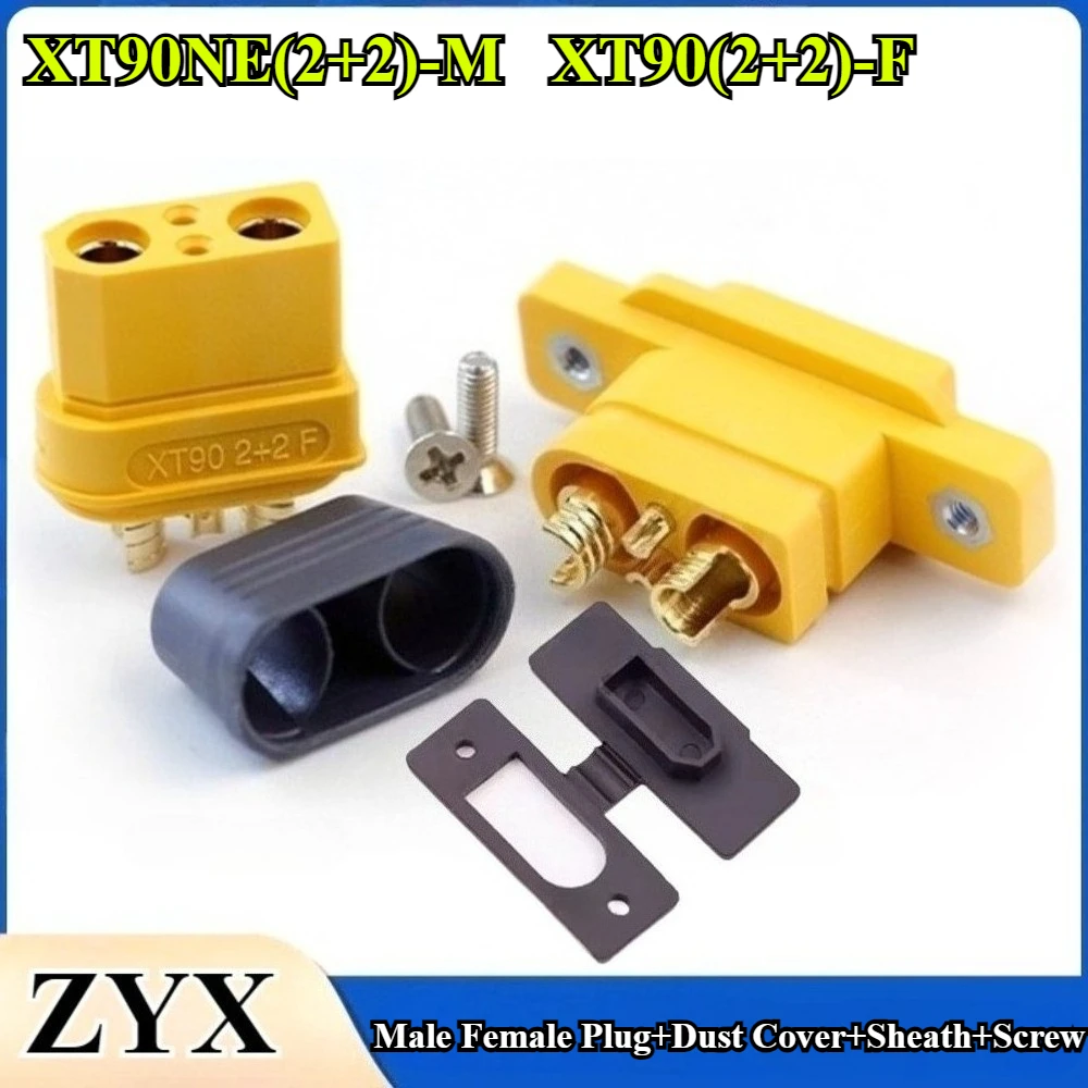 

XT90NE(2+2)-M XT90(2+2)-F Male Female Plug Socket with Signal Needle Power Plug for RC Lipo Battery Quadcopter Multicopter