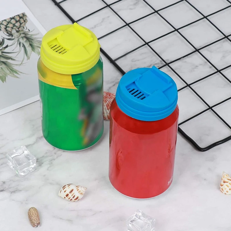 A013 Soda Can Covers Beer Cans Cover Leakproof Cap Press Type Splash Cap for Carbonated Water or Soft Drink 4 Pack