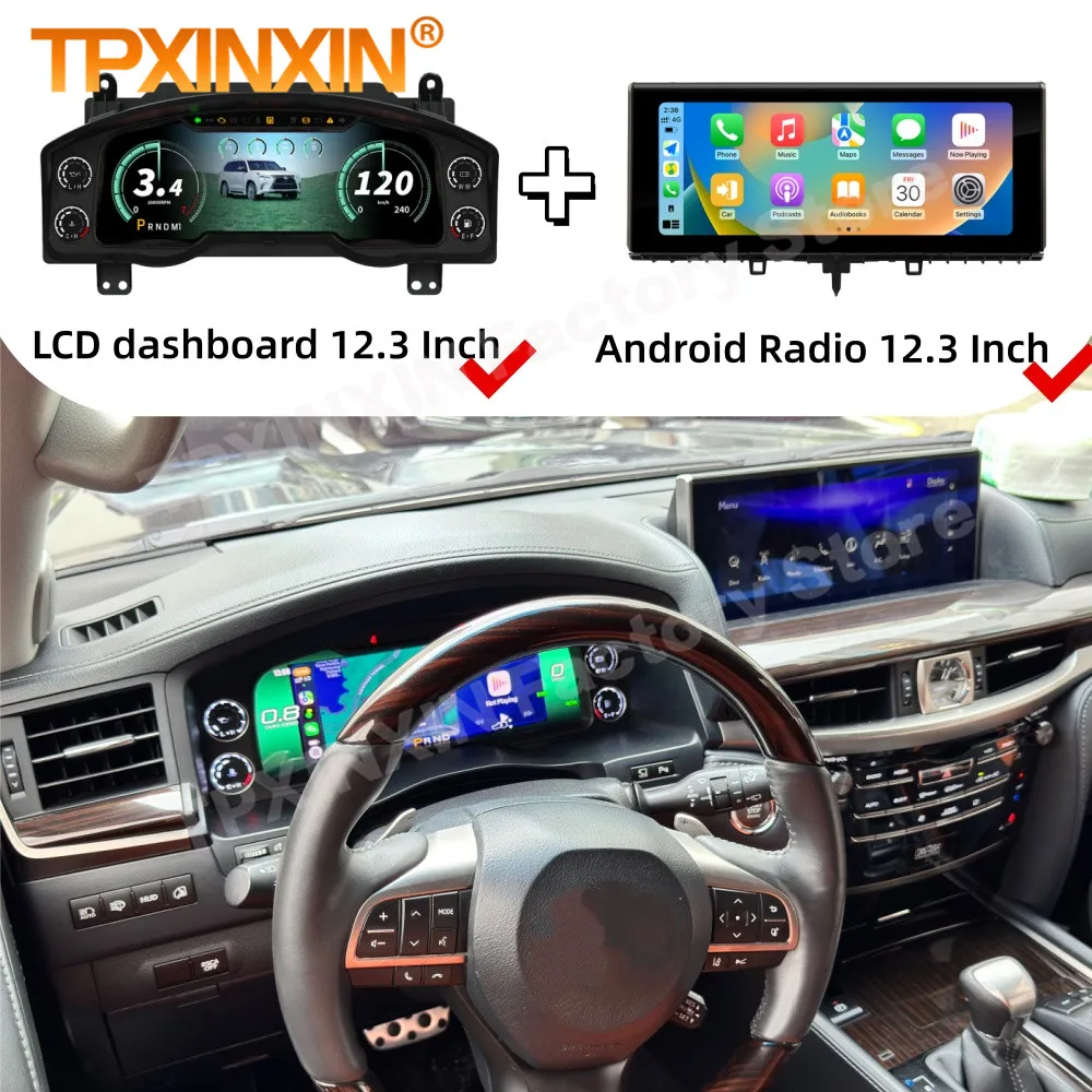 Linux system 12.3 In For Lexus LX570 2015~2021 Digital dashboard Multimedia Android Auto Car Radio Stereo Receiver IPS Head Unit