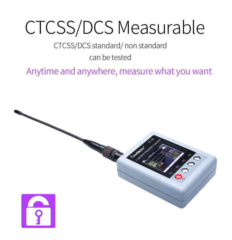 ANYSECU SF-103 Frequency Counter 2MHz-2800MHz CTCSS/DCS Frequency Meter 2Gen For DMR & Analog Portable Two Way Radio Transceiver