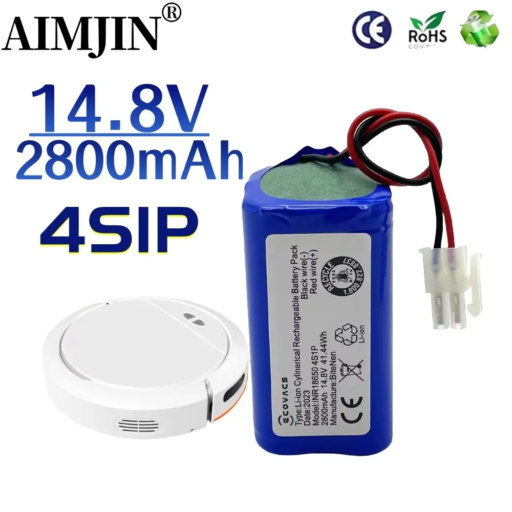 4S1P 14.8V 2800mAh Battery for Ecovacs Deebot N79, N79S, DN622 & Eufy RoboVac 11, 11S, 12, 15C, 15T, 35C, G10 Hybrid, G30