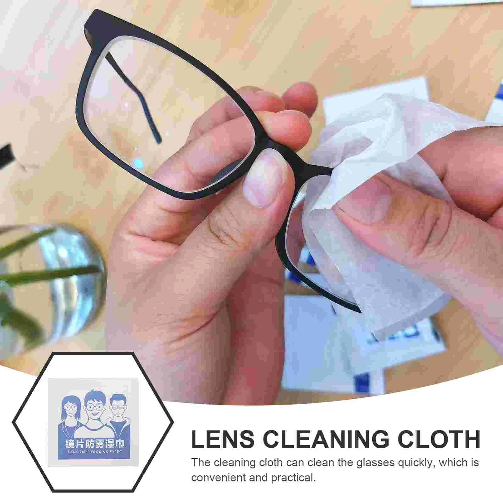 100 Pcs Anti-Fog Wipes Eyewear Cleaning Cloths Quick-dry Lens Travel Eyeglass Cleaner