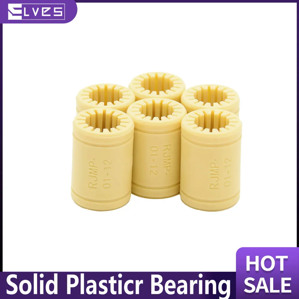 ELVES 1pcs 3D Printer Solid Plasticr Bearing ID 6/8/10/12mm shaft Igus Drylin RJMP-01-06 RJMP-01-08 RJMP-01-10 RJMP-01-12