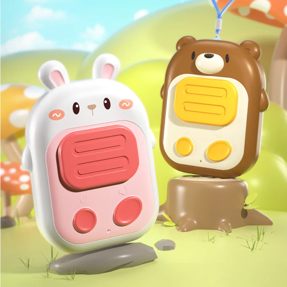 Electronic Kids Walkie Talkie Radio Transceiver Radio Phone Children's Interphone Toys Rabbit Bear Mini Cartoon Talkie Children