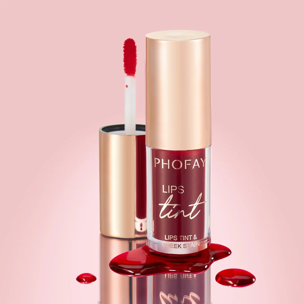 PHOFAY Lip Tint Langdurige Matte Lip Wang Tint Hydraterende 2-in-1 Lip en Blush Vlek Lichtgewicht Hydraterende Formule Dropship