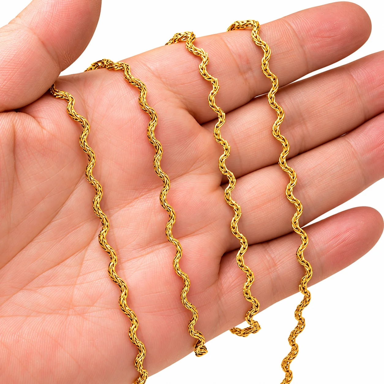 1Meter Stainless Steel Twist Link Chain Wave Thin Chain For DIY  Necklace Bracelet Trend Jewelry Making Accessories No Fade